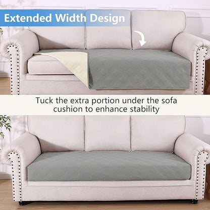 hyha Waterproof Dog Blanket, Reversible Pet Bed Blanket, Soft Sofa Couch Cover for Dogs Washable, Waterproof Pet Couch Covers for Sofa Puppy Cats Furniture Protector(40"x80", Grey/Beige)
