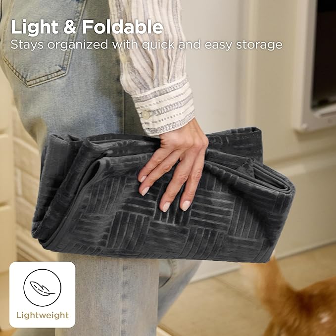 Bedsure Waterproof Couch Cover for Dogs Washable - Waterproof Blanket for Couch Sofa Cozy, Lightweight Furniture Protector for Pet Cat Quick Drying Puppy, Charcoal, 30x70IN