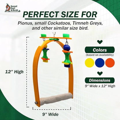 Sweet Feet and Beak Medium Whirly Bird - Perfect Cage Toy Stimulates Visual and Physical Activity - Safe, Non-Toxic, Cage Accessories for Medium Birds