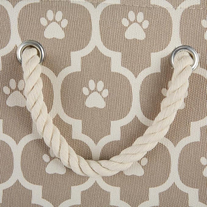 Bone Dry 6192 Pet Storage Collection Lattice Paw Print, Medium Rectangle, Stone