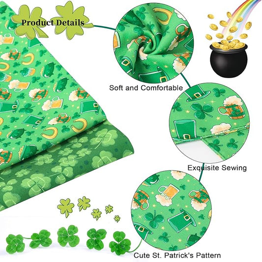 ARING PET St Patrick's Dog Bandana 2 Pack-Green Clovers Dog Bandanas, Reversible Shamrock&Beer Dogs Triangle Bibs Trefoil Pet Scarf for Dogs and Cats