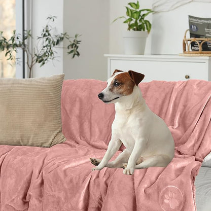PETMAKER Dog Blanket - 60x80in Reversible Sherpa Blanket - Throw Blankets for Bed, Couch, Crate, or Car - Machine Washable Puppy Essentials (Pink)