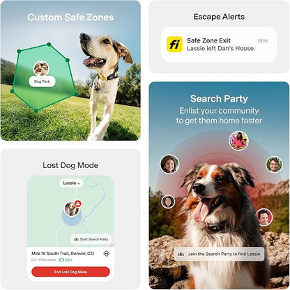 New Fi Series 3+ Smart Dog Tracker Collar [6 Month Membership Included] GPS Tracker for Dogs with Health & Behavior Monitoring, Escape Alerts, Waterproof, LED, Apple Watch Compatible (Yellow, Small)