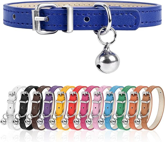 XS Dog Collar for Teacup Adjustable Teacup Dog Collar for Small Medium Large Dogs 3/8 inch Width (Dark Blue, XS)