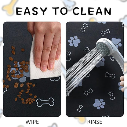 Pet Cat Dog Food Mat Non Slip Mat for Dog Water Bowl Mat Quick Dry Absorbent Cat Feeding Mat, 18.1 * 11.8 in, Brown