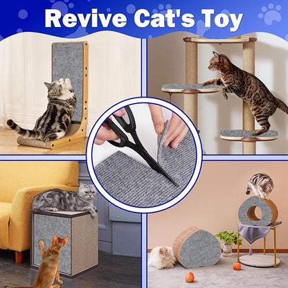 23.6x15.8 Couch Wall Corner Protection for Indoor Cats,Anti Scratch Furniture Protector from Cats Scratching,Trimmable Climbing Cat Scratcher Pad Play Mat Easy Use for Cat Board/Door/Carpet