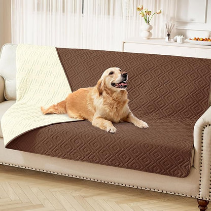 hyha Waterproof Dog Blanket, Soft Dog Bed Cover Pet Blankets, Waterproof Sofa Couch Cover for Dogs Washable, Reversible Pet Couch Covers for Sofa Furniture (68x82 Inch, Brown/Beige)