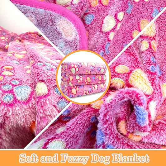 Dog Blankets for Medium Large Dogs Washable, 3 Pack Pet Blanket Washable 41" x 31", Fuzzy Soft Puppy Throw Cover for Kennel Crate Bed