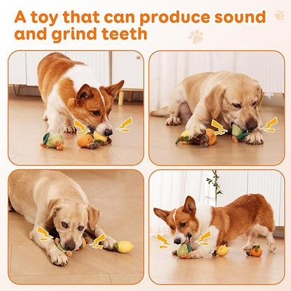 Dog chew Toys, Interactive Dog chew Toys, Suitable for All Types of Dogs who Like to chew and Interact. Sound pet Toys, Specially Designed for Dogs who Love to chew（Orange）