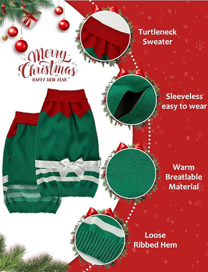Dog Christmas Sweater, Soft Warm Pet Clothes Coat for Small Medium Large Dogs and Cats Boy Girl, Fall Cozy Holiday Turtleneck Knitting Collar Pullover Pup Outfit Costume for Thanksgiving New Year