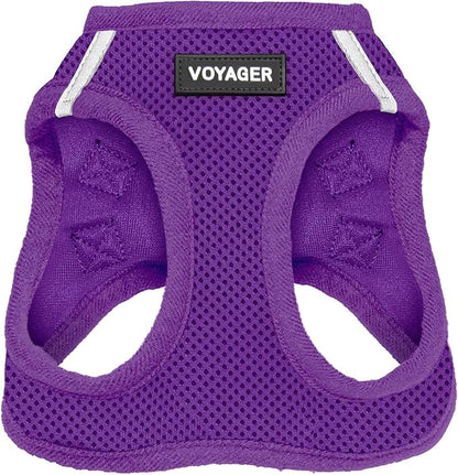 Best Pet Supplies Voyager Step-in Air Harness - All Weather Mesh, Reflective, No Pull Harness for Dogs, Cats - Secure with Hook & Loop Fastener, Buckle, Double D-Rings - Purple, S