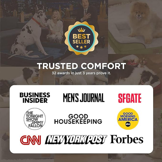 Bedsure L Plus Orthopedic Dog Bed for Large Dogs - Washable Dog Cat Bed Waterproof, L Plus Big Comfort Dogs Couch Sofa with Washable Removable Cover, Pet Bed with Nonskid Bottom, Brown, 38"