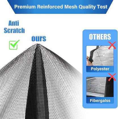 Magnetic Screen Door Upgraded PET Mesh Stronger Than Fiberglass and Polyester,Hands Free,Keeps Bugs Out,Pet & Kid Friendly,Suitable for Sliding Door,Large Patio Door and French Door-74''x80''