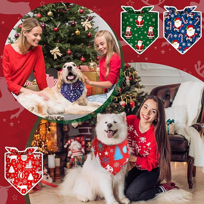 Amylove 120 Pcs St. Patrick's Day Dog Bandanas Bulk Holiday Triangle Dog Pack Puppy Kerchief Bandana Adjustable Spring Pet Scarf for Pet Cat Costume Accessories Decor(Snowman)
