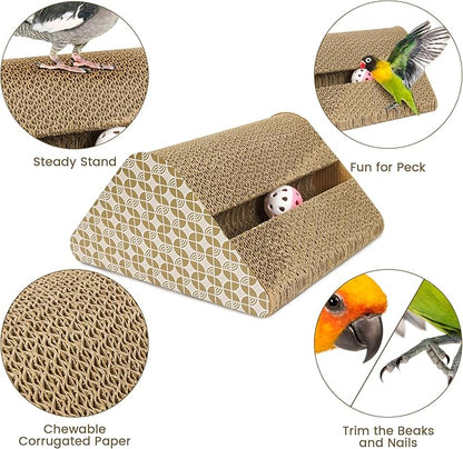 OSWINMART Parrot Cardboard Toy with Jingle Ball