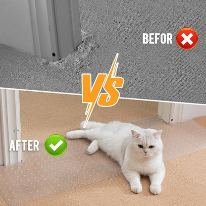 Uross Carpet Protector for Pets 9.84FT - Anti-Scratch Mat for Doorway, Under Door Floor Protector, Cat Scratch Stopper