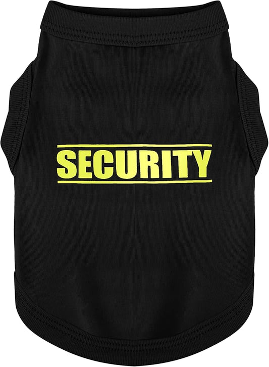 Discover Cozy Cotton Canine Wear: Soft, Lightweight, and Breathable Dog Shirt Vest with Eye-Catching Graphics(Security), Keeping Your Furry Friend Warm and Comfy! Black 4XL