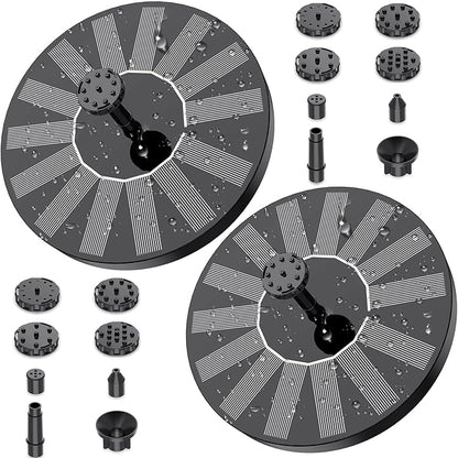 AISITIN 2 x 1.5 W DIY Solar Powered Garden Fountain with 6 Nozzles Effects for Ponds, Bird Bath, Aquarium, Garden Fountain