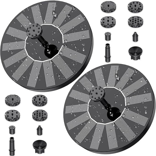 AISITIN 2 x 1.5 W DIY Solar Powered Garden Fountain with 6 Nozzles Effects for Ponds, Bird Bath, Aquarium, Garden Fountain