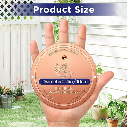 Bird Bath Copper Disk, Copper Disk for Bird Bath Cleaning, A Universal Purification Fit for Outdoor Bird Baths