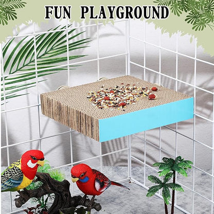 Skyygemm 2 Pieces Parrot Toy Bird Chew Cage Accessories Flat Perch Bird Paw Grinding Stand Parrot Cage Playground for Macaws, Small Parakeets, Conures, Budgies, Finches Conure Cockatiel(Large)