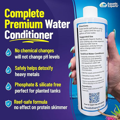 TankFirst Complete Aquarium Water Conditioner - Fish Water Conditioner, Instantly Removes Chlorine, Chloramines, and detoxifies Ammonia from Fish Tank (TankFirst Regular, 500 ml)