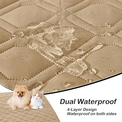 hyha Waterproof Dog Bed Blanket, Soft Pet Blankets, Waterproof Couch Cover for Dogs, Reversible Sofa Covers Washable for Furniture (40x80 Inch, Camel/Beige)