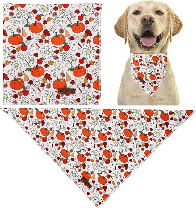 Pet Collar-Autumn Daisy Dog Collars-Pink Grid Puppy Collar-Adjustable, Sturdy & Cute Girl Boy Dog Collars for Outdoor Fun