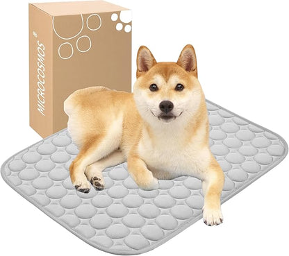 MICROCOSMOS Summer Cooling Mat & Sleeping Pad- Water Absorption Top, Materials Safe, Easy Carry, EZ Clean. Keep Cooling for Pets, Kids and Adults.(Grey, 24" x18")