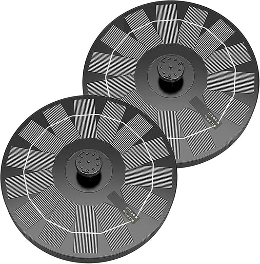 AISITIN 2.5W Solar Bird Bath Fountain, Solar Fountain for Bird Bath with 6 Nozzles, 6.7" Solar Powered Water Fountain for Garden, Ponds, Pool, Fish Tank, Outdoor and Aquarium, 2 Pack