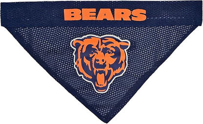 Pets First NFL Chicago Bears Reversible Bandana Size XX-Large for Dogs & Cats. 2 Sided Sports Bandana, Premium Embroidery Team Logo, Many NFL Teams Available