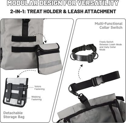 Dog Carrier Backpack for Medium Dogs, Hiking Bag for Pets Up to 30 lbs - 4-Layer Safety Design with Thick Padded Straps, Built-in Leash & Breathable Mesh, Suitable for Hiking, Cycling, and Travel