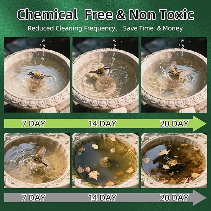 Copper Disk for birdbath, Chicken,Dogs & Cats Water Feeder, 99.9% Pure Copper Disk, Physical Safe Clean Water, Universal Fit for Outdoor Birdbaths, Pets Water Bowls,Year-Round Use (1 Pcs)