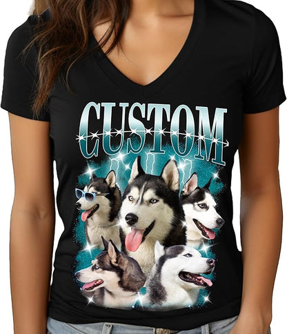 Custom Dog Mom Shirt for Women Pet Ears Sweatshirt with Name Unique Puppy Line Art Cute Dad Hoodie for DogDad Owner Lover