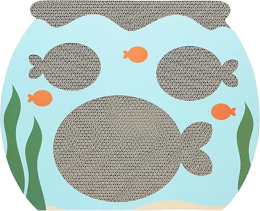 Pearhead Interactive Cat Scratch Toy, Fishbowl Theme, 19"W x 14.8"H x 1.3"D