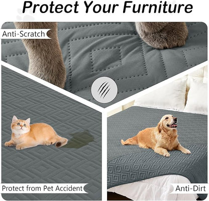 hyha Waterproof Dog Blanket, Soft Dog Bed Cover Pet Blankets, Waterproof Sofa Couch Cover for Dogs Washable, Reversible Pet Couch Covers for Sofa Furniture (52x82 Inch, Dark Grey/Dark Grey)