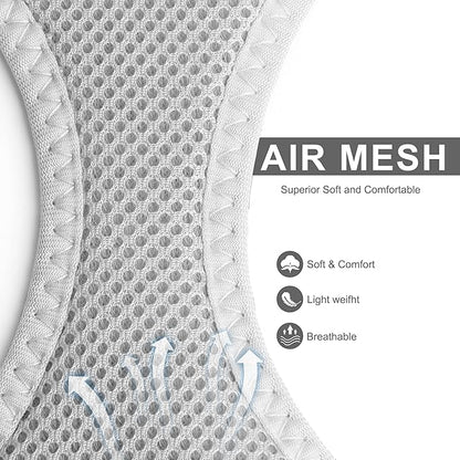 Fida Comfy Dog Harness with Leash, Cat Vest Harness Escape Proof, Breathable Lightweight Soft Mesh, Adjustable Reflective Step-in Harness for Puppy Toy Breeds & Extra-Small Pet (XXS, Grey)