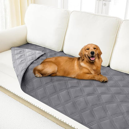 Smiry Waterproof Dog Bed Cover Blanket 30x70, Soft Reversible Pet Blanket, Washable Leakproof Cats Dogs Couch Cover for Sofa, Couch, Furniture, Grey/Light Grey