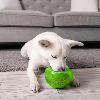 Outward Hound by Planet Dog Snoop Dog Toy – Treat‑Dispenser Puzzle Ball, Interactive Slow Feeder, Medium to Large Dogs, Bouncy & Mint-Infused, Green, 5"