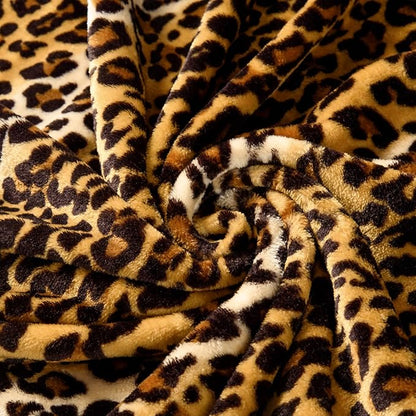 Bnuitland Leopard Print Flannel Blanket, Large Size 108x90 Inches with Storage Pouch for Bed Couch Travel, 300 GSM Double Sided Cheetah Print Super Soft Fuzzy Fluffy Fleece Blanket for Adults