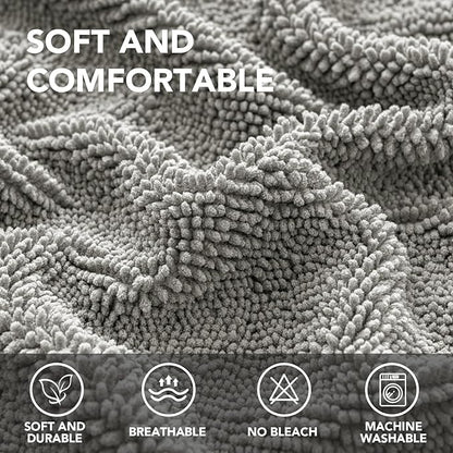 H.VERSAILTEX Non Slip Pet Couch Cover Chenille Dog Bed Protector Thick Soft Sofa Slipcover Pet Friendly Washable Couch Cushion Covers for Pets (40" x 50", Dove)