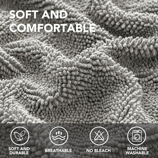 H.VERSAILTEX Non Slip Pet Couch Cover Chenille Dog Bed Protector Thick Soft Sofa Slipcover Pet Friendly Washable Couch Cushion Covers for Pets (40" x 50", Dove)