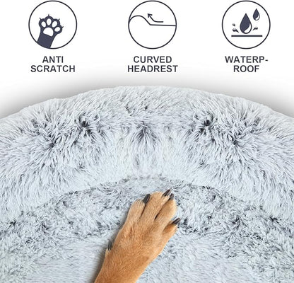 Luxurious Dog Couch Bed Protector for Dogs Memory Foam, Removable Fluffy Plush Pet Couch Cover for Dogs Washable, Calming Dog Sofa Beds, Waterproof Couch Protector, Pet Beds Mats for Couch(XXL)