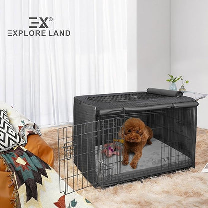 Explore Land Waterproof Dog Bed Cover Machine Washable Fluffy Dog Bed Replacement Cover for Cat, 20Lx15Wx3H inch, Gray