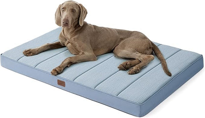 Bedsure Cooling Dog Bed for Crate - Extra Large Comfy Flat Puppy Beds with Removable Washable Cover, Orthopedic Egg Crate Foam Pet Mat, Suitable for Pet Up to 90 lbs