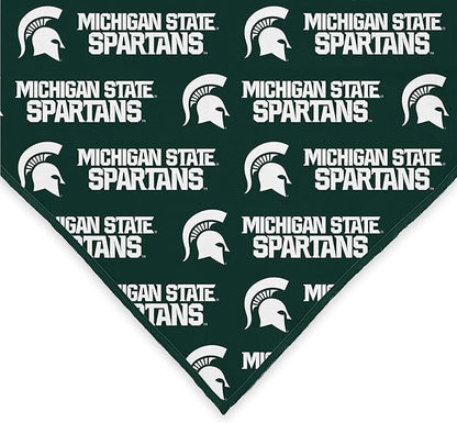 Michigan State Spartans Officially Licensed Bandana for Dogs and Cats | Fits Pets Great Gift Idea | Easy-to-Tie (Large, 28")