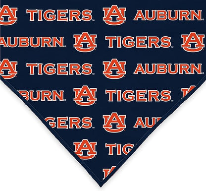 Auburn Tigers Officially Licensed Bandana for Dogs and Cats | Fits Pets Great Gift Idea | Easy-to-Tie (Large, 28")