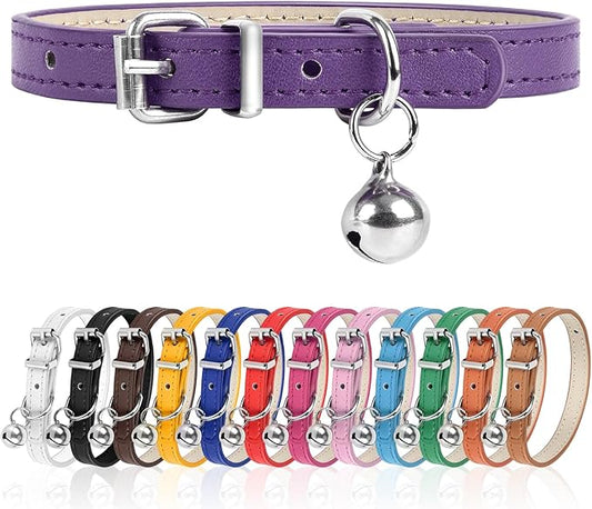 XS Dog Collar for Teacup Adjustable Teacup Dog Collar for Small Medium Large Dogs 3/8 inch Width (Purple, XS)