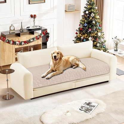 Waterproof Couch Covers for Pets, Waterproof Dog Bed Cover, Anti-Slip Soft Dog Blankets, Couch Cover for Dogs Washable, Pet Blanket for Puppy Large Dogs Cat (30x53 Inch, Beige)