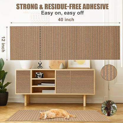 Natural Cork-Cat Scratcher Mat-Cat Scratch Pad Rug-cat Couch Protector-Wall Scratchers for Indoor Kitten Scratching&Stretching-Scratch Furniture Protector for Post&Sofas&Carpets&Floor-Kitty Gifts